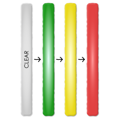 Clear to Green to Yellow to Red