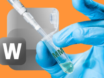 Master Mix and Paragraph Styles Microsoft Word logo and pipet in a microfuge tube